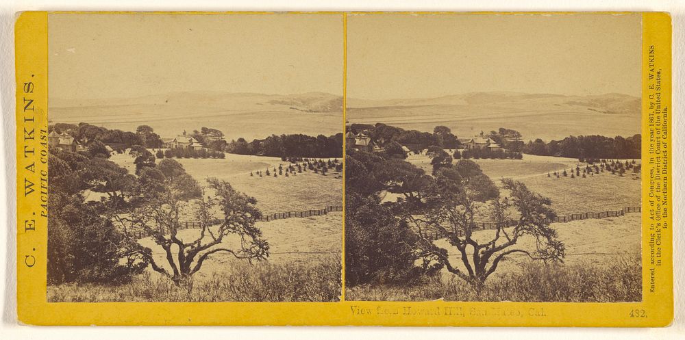 View from Howard Hill, San Mateo, Cal. by Carleton Watkins