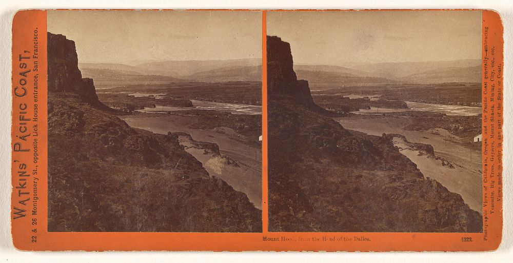 Mount Hood, from the Head of the Dalles. by Carleton Watkins