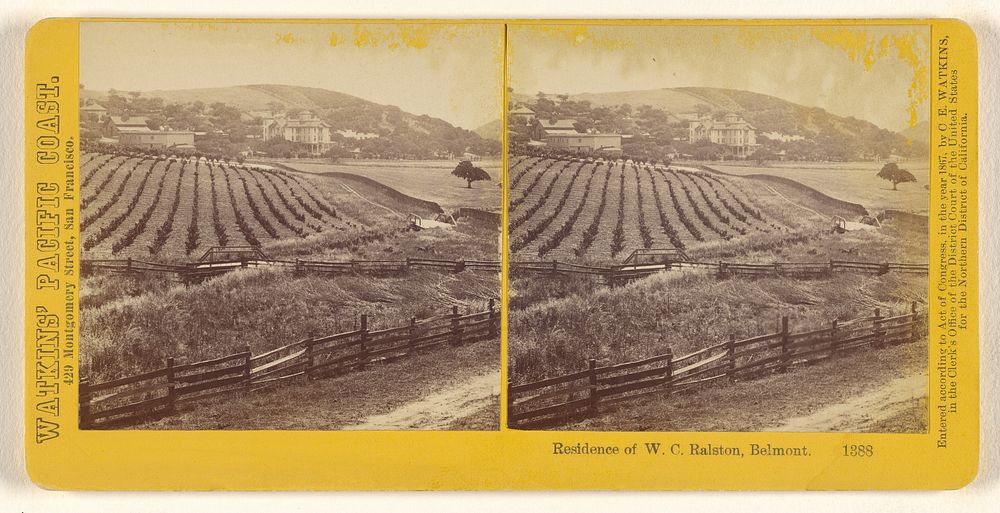 Residence of W.C. Ralston, Belmont.  [second view] by Carleton Watkins