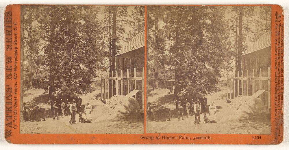 Group at Glacier Point, Yosemite. by Carleton Watkins