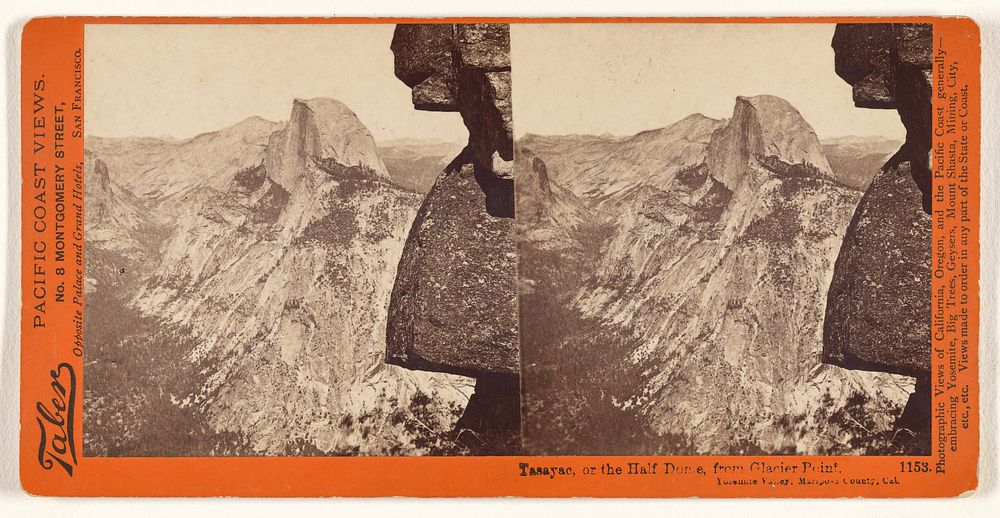 Tasayac, or the Half Dome, from Glacier Point, Yosemite Valley, Mariposa County, Cal. by Carleton Watkins