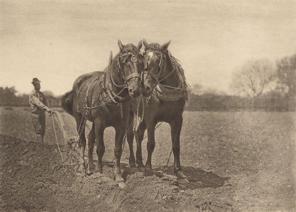 At Plough - The End of the Furrow by Peter Henry Emerson