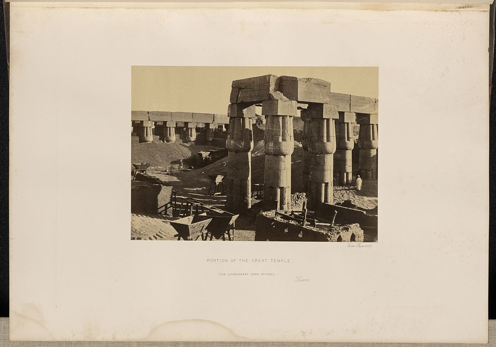 Portion of the Great Temple, (the Government Corn Stores), Luxor by Francis Frith
