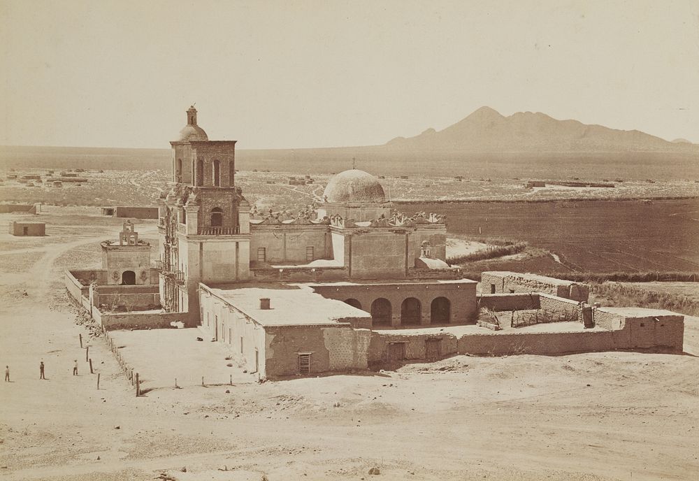 General View of San Xavier Mission Arizona by Carleton Watkins