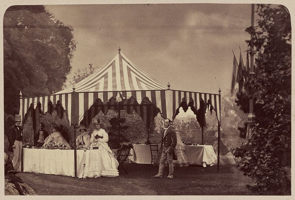 The Same Stall, with Portraits of Lady Diana Beauclerk, Lady Dorothy Nevill, and Hon. Miss White by Camille Silvy