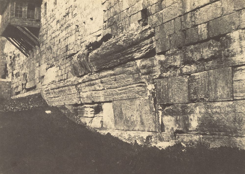 Jérusalem. Enceinte du Temple. Arche du pont salomonien qui reliait Moria à Sion by Auguste Salzmann and Louis Désiré…