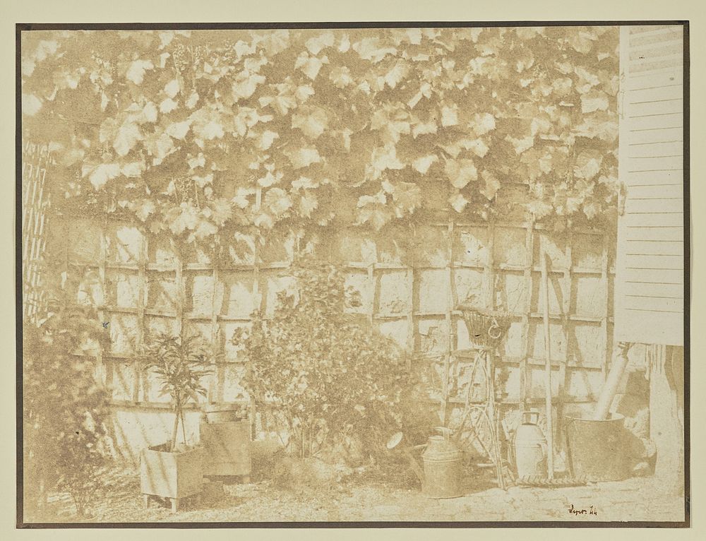 Garden wall with tools by Hippolyte Bayard