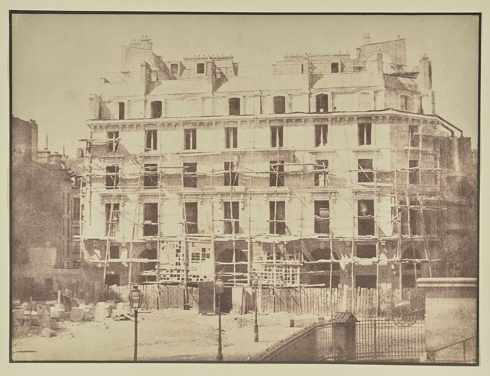 Building with scaffolding, Place de La Madeleine by Hippolyte Bayard