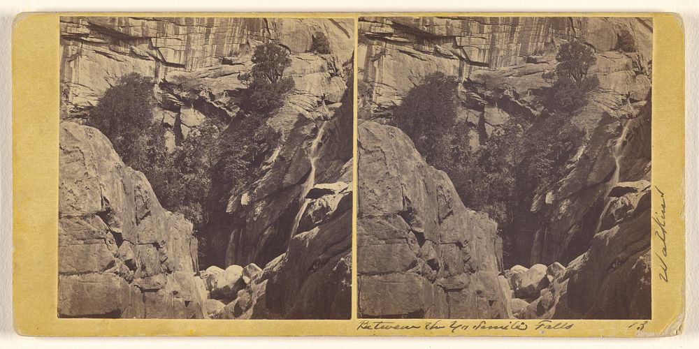 Between the Yosemite Falls (#13) by Carleton Watkins