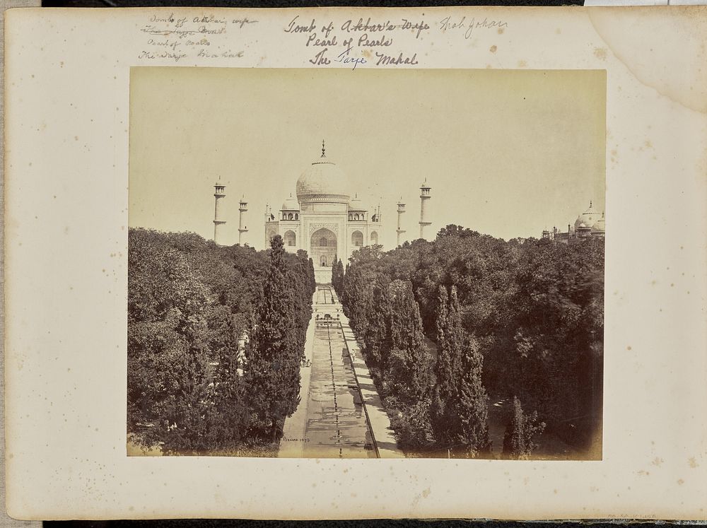 Agra; The Taj and Garden, from the Entrance Gate by Samuel Bourne