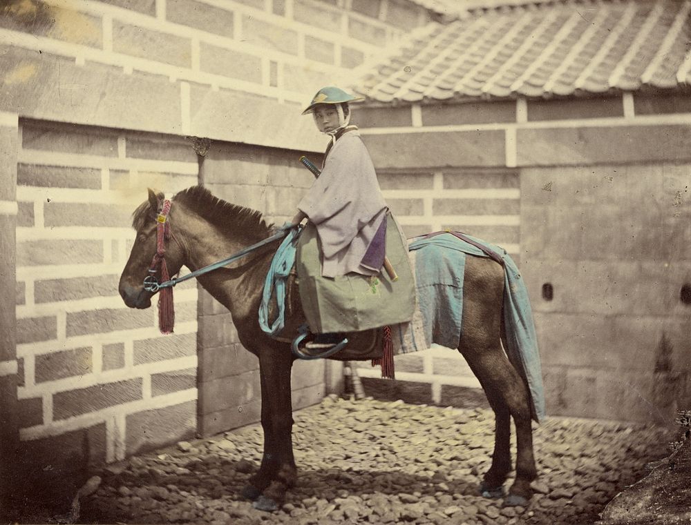 A Japanese Mounted Officer by Felice Beato