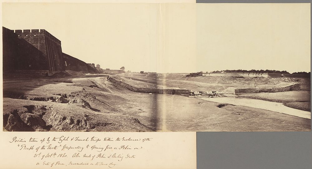 Position Taken Up by the English and French Troops Within the Enclosure of the "Temple of the Earth" by Felice Beato