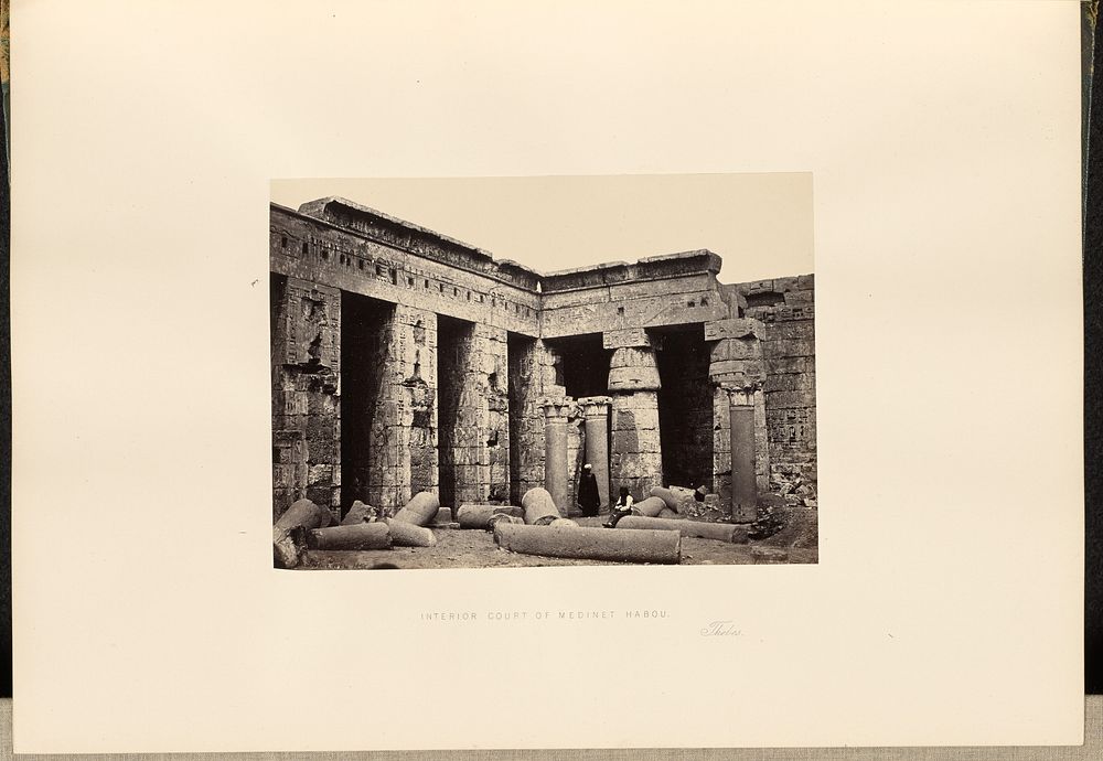 Interior Court of Medinet-Habou, Thebes by Francis Frith