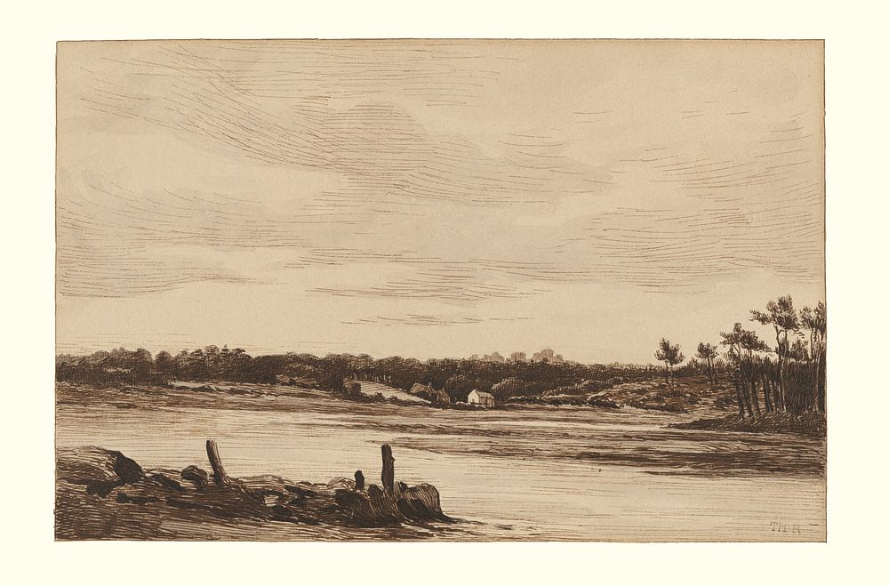 The Loing River at the Edge of the Forest of Fontainebleau by Théodore Rousseau