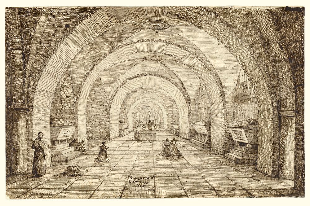 Interior of the Tomb of Louis Phillippe and the Orléans Family by François Marius Granet