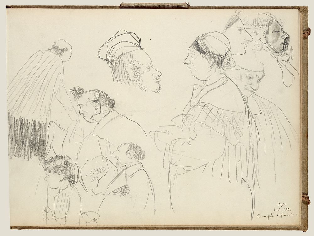 Sketches of Figures at a Funeral by Edgar Degas