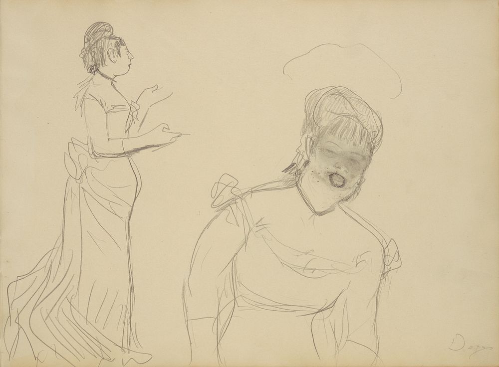 Sketches of a Café Singer by Edgar Degas