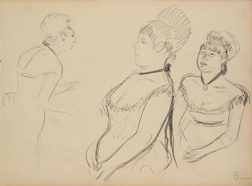 Three Sketches by Edgar Degas