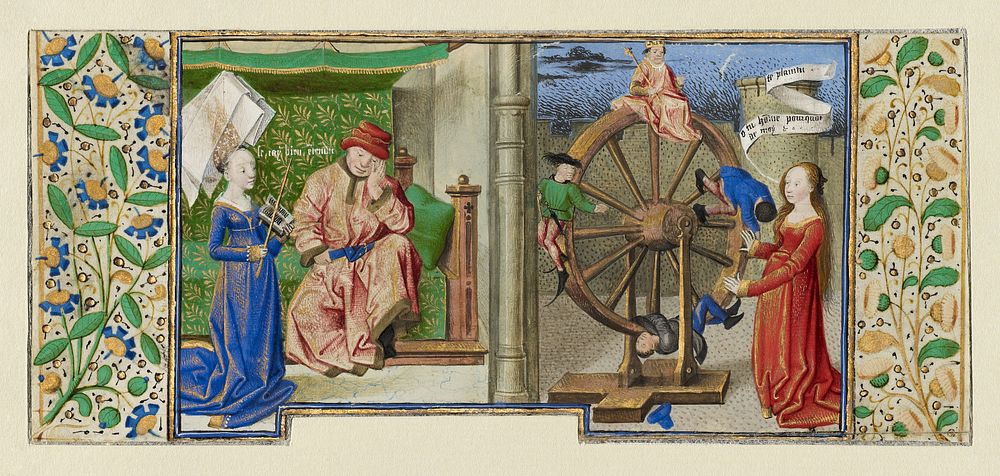 Philosophy Consoling Boethius and Fortune Turning the Wheel by Coëtivy Master Henri de Vulcop