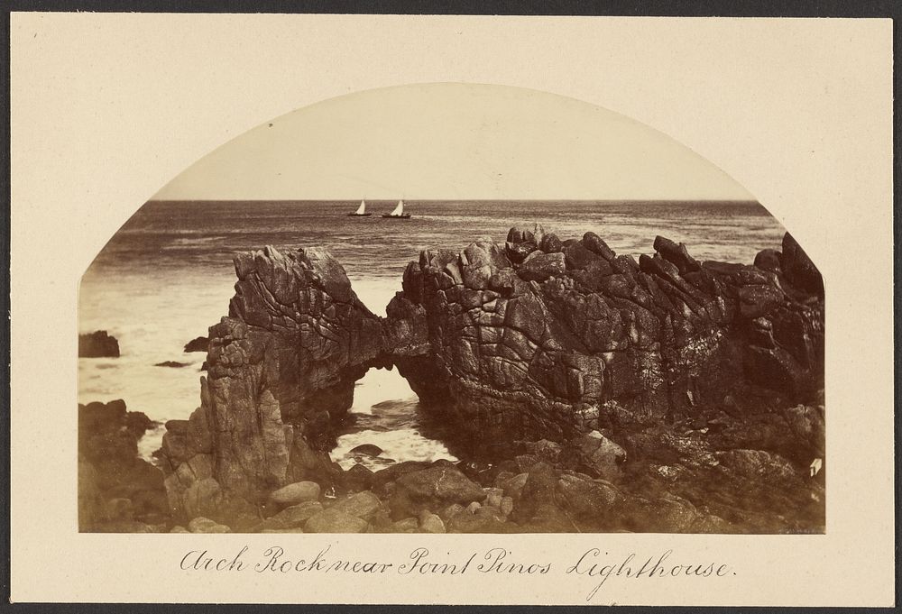 Arch Rock near Point Pinos Lighthouse by Carleton Watkins