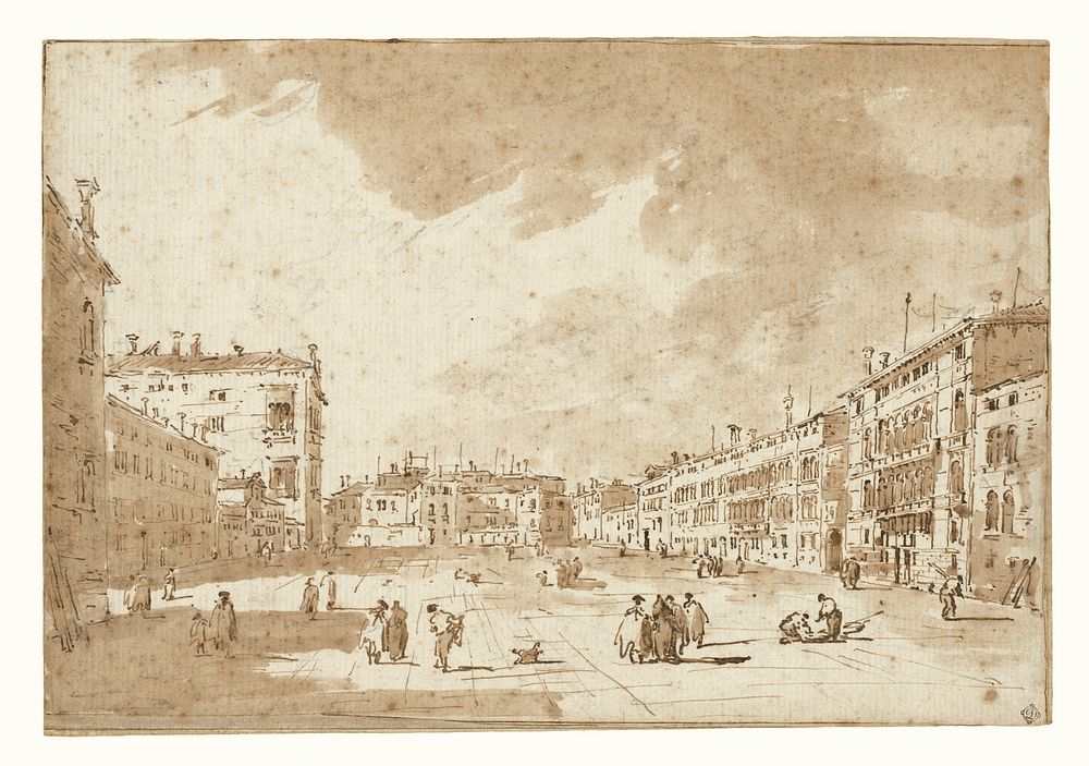 View of Campo S. Polo by Francesco Guardi