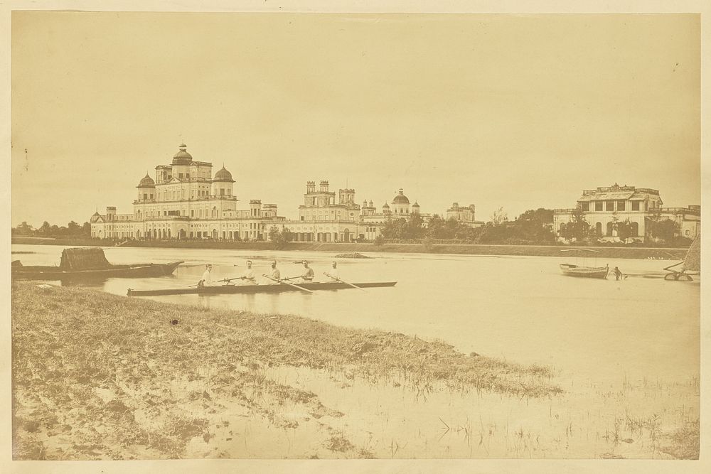 Chattar Manzil, with Men Rowing on the Gomti River, Lucknow