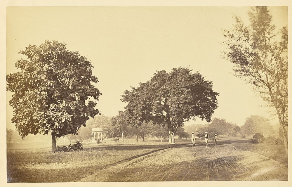 Park with a Small Pavilion and Unpaved Road, India