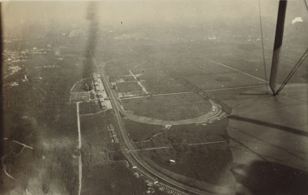 Aerial shot of airfield by Fédèle Azari