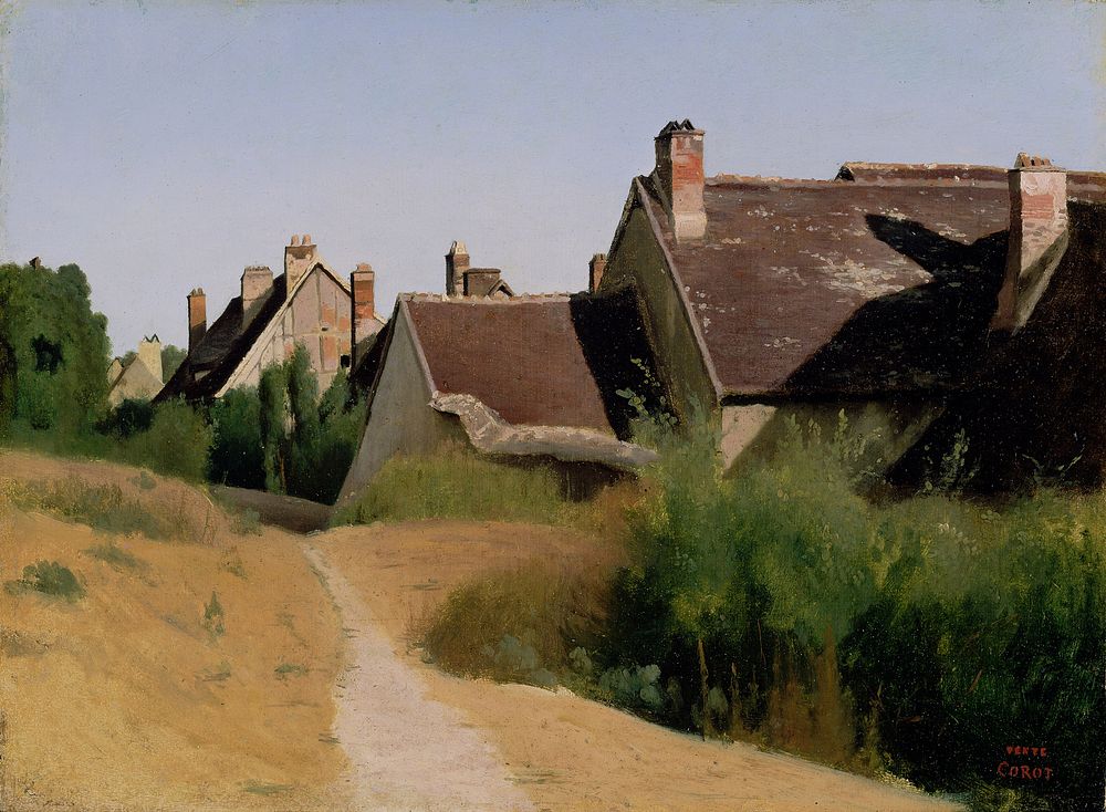 Houses near Orléans (Maisons aux Environs d'Orléans) by Jean Baptiste Camille Corot