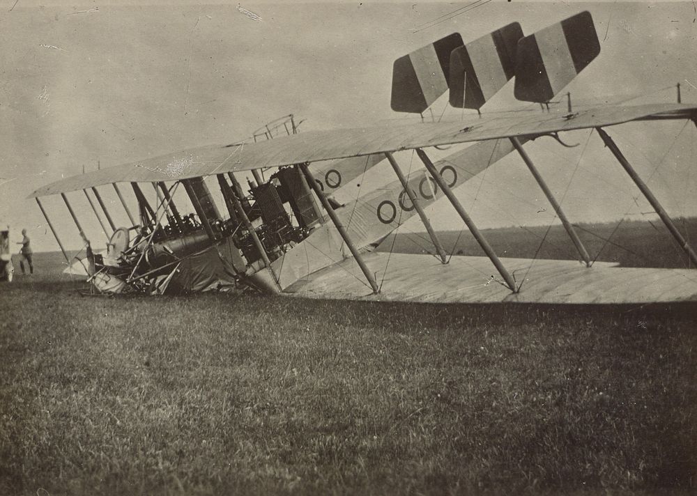 Crashed Caproni Ca. 36 by Fédèle Azari