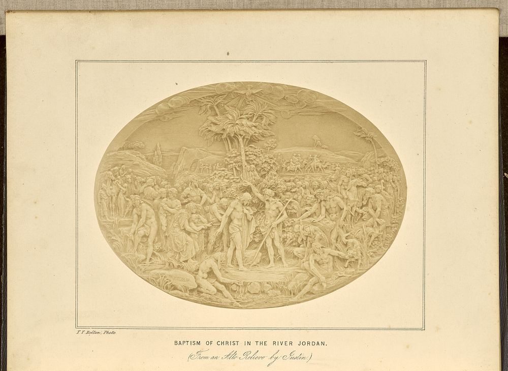 The Baptism of Christ from a Bas-Relief by Justin by T T Bolton