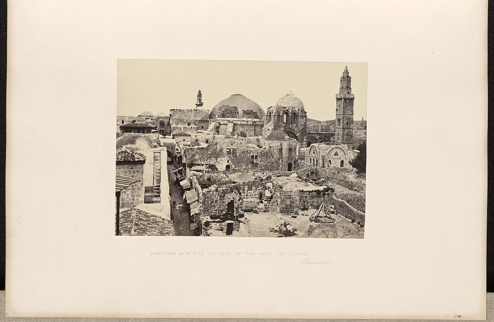 Street View with the Church of the Holy Sepulchre, Jerusalem by Francis Frith