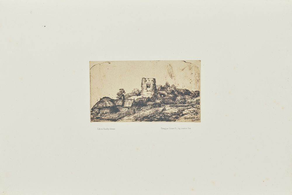 Landscape with a square tower by Bisson Frères