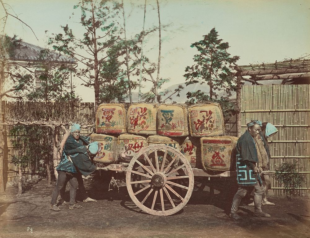 Freight cart by Kusakabe Kimbei