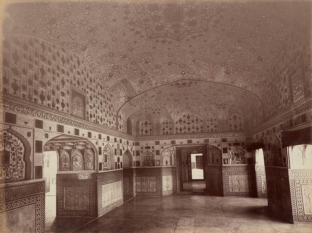Interior of the Shish Mahal, Amleer by Lala Deen Dayal