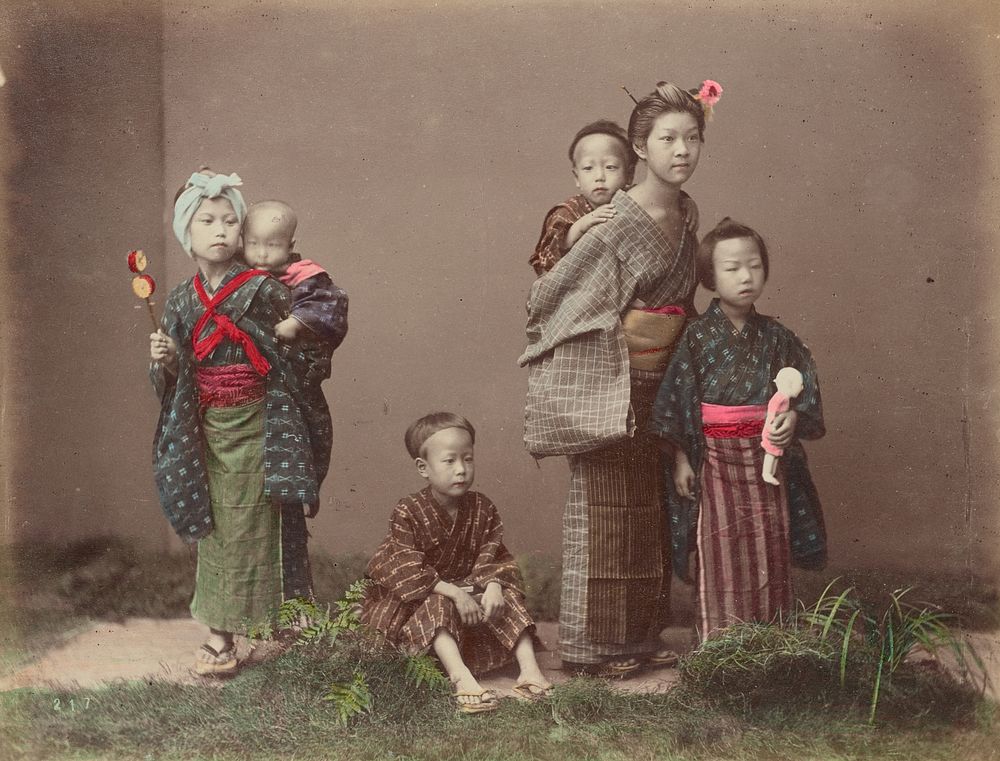 Carrying Children by Kusakabe Kimbei