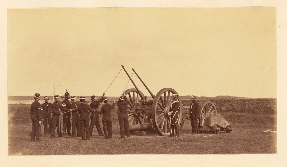 Fifeshire Artillery Militia assembling cannon by Thomas Rodger