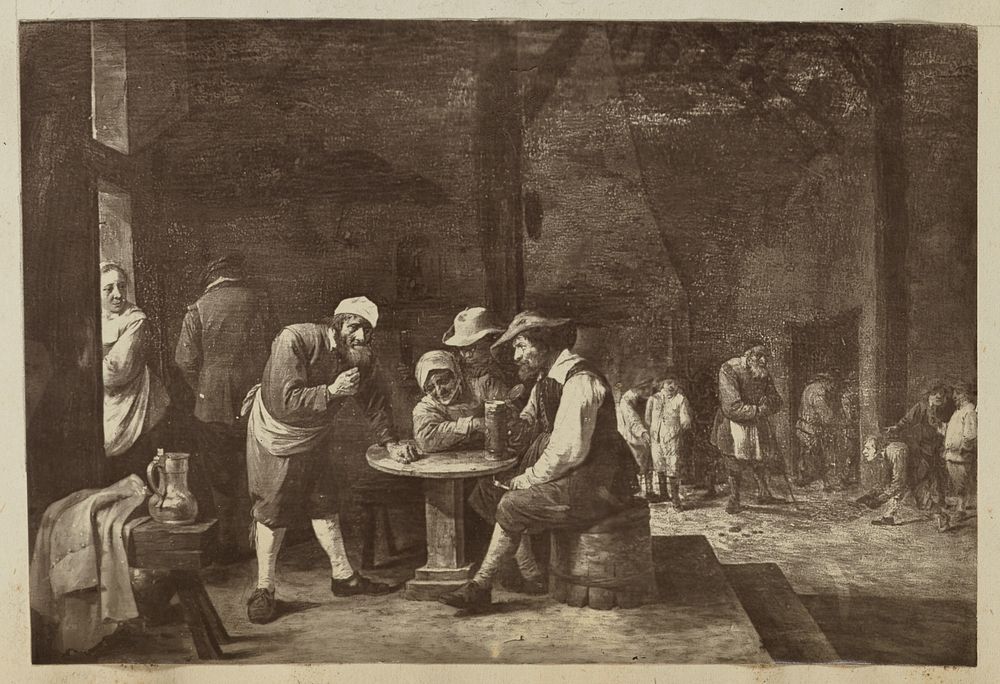 Painting of men gathered at table