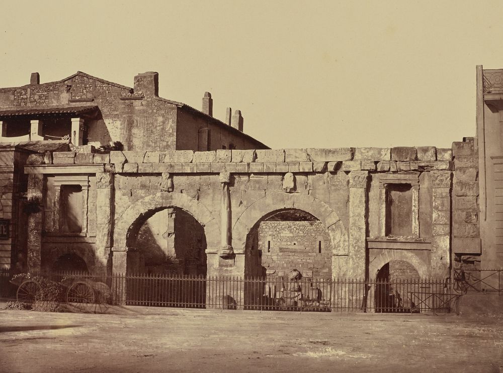Nimes. Porte d'Auguste by Édouard Baldus