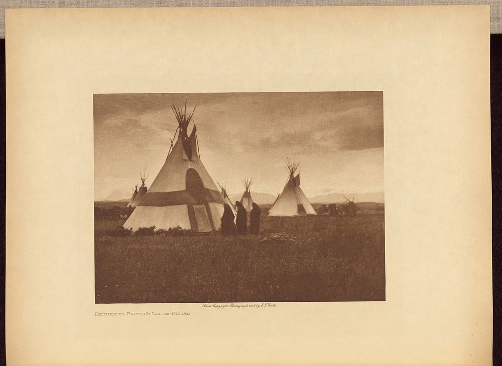 Return to the Faster's Lodge - Piegan by Edward S Curtis