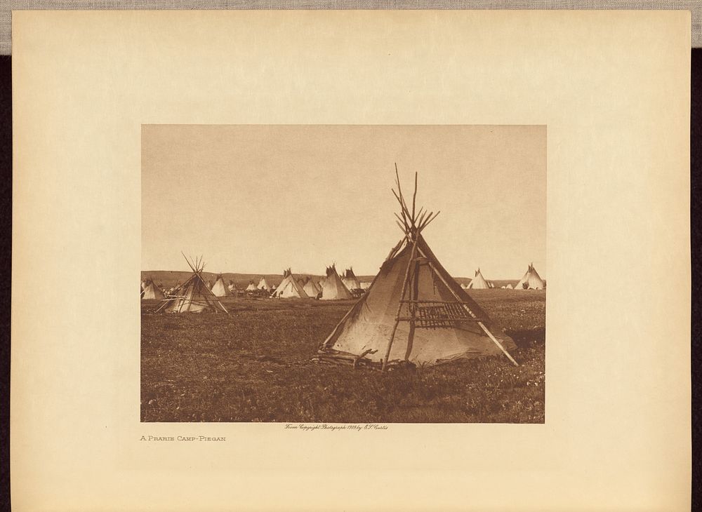 A Prairie Camp - Piegan by Edward S Curtis