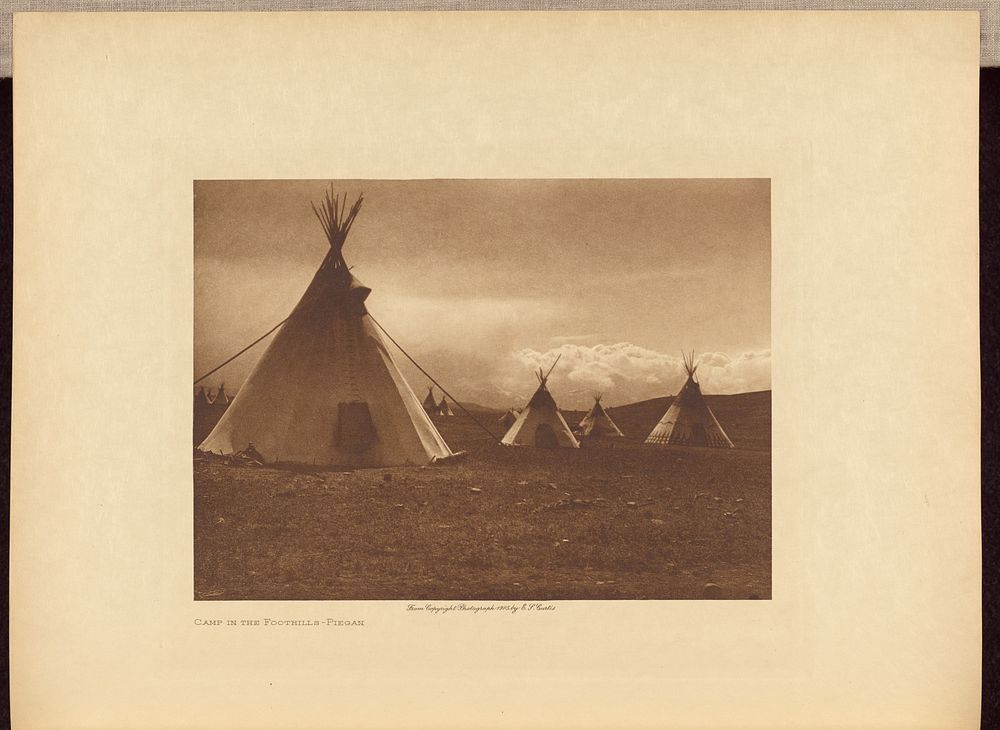 Camp in the Foot-hills - Piegan by Edward S Curtis