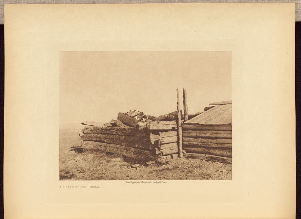A Grave-house - Piegan by Edward S Curtis