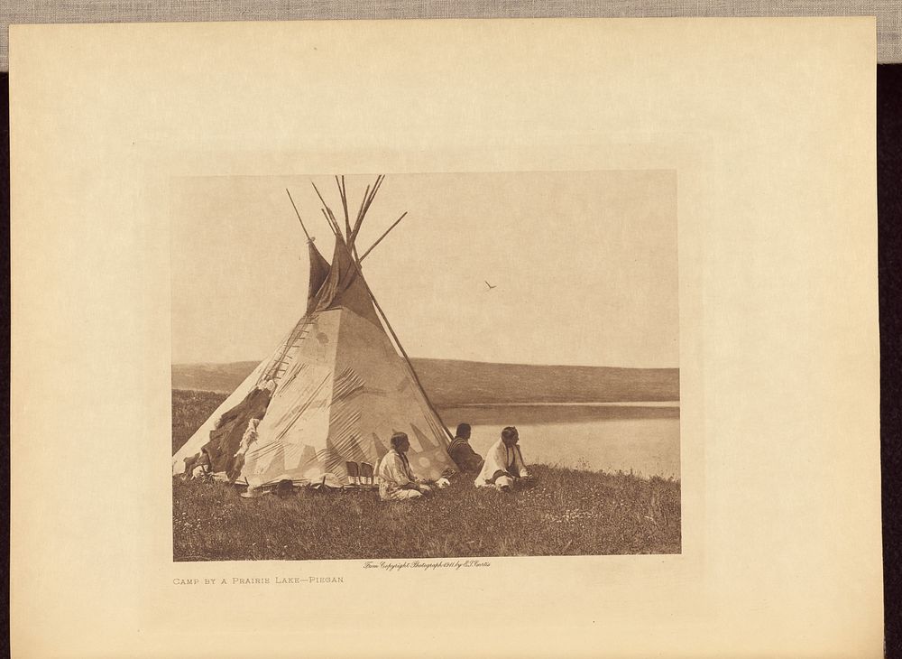 Camp by a Prairie Lake - Piegan by Edward S Curtis