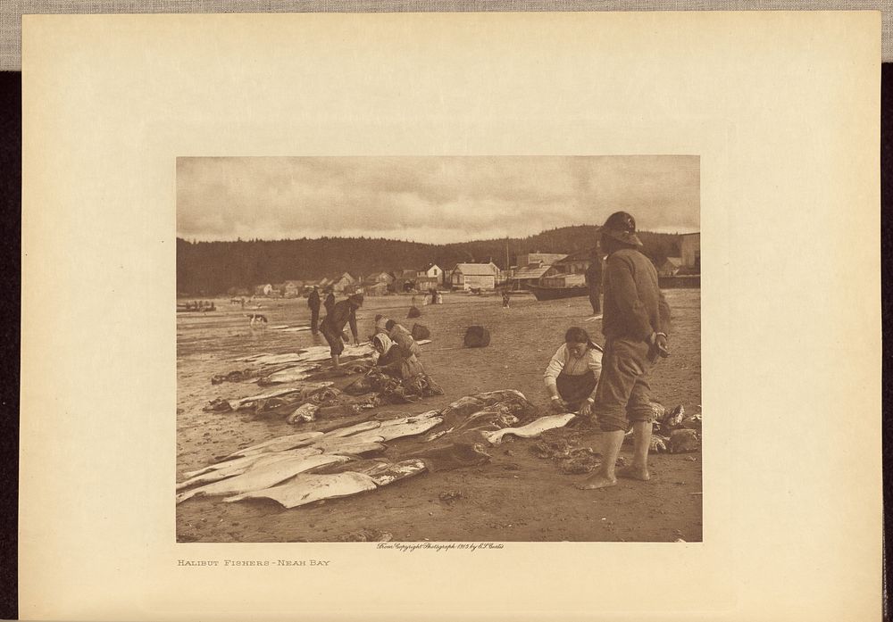 Halibut Fishers - Neah Bay by Edward S Curtis