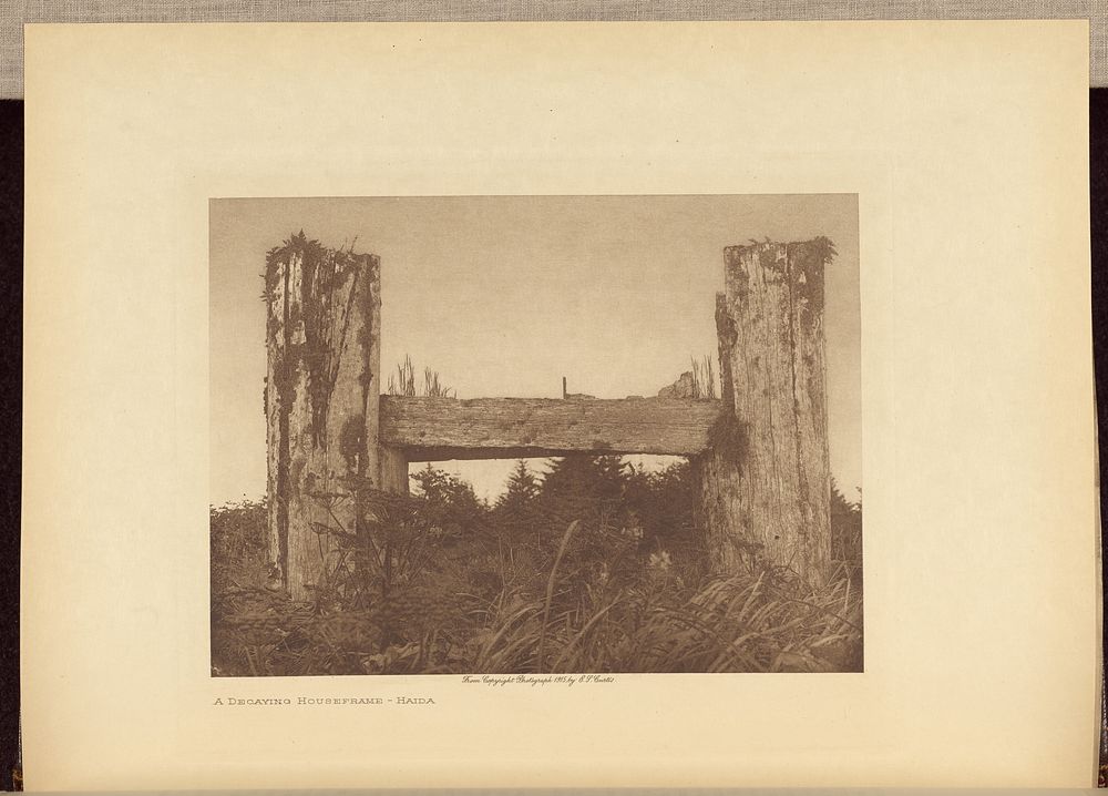 A Decaying Houseframe - Haida by Edward S Curtis