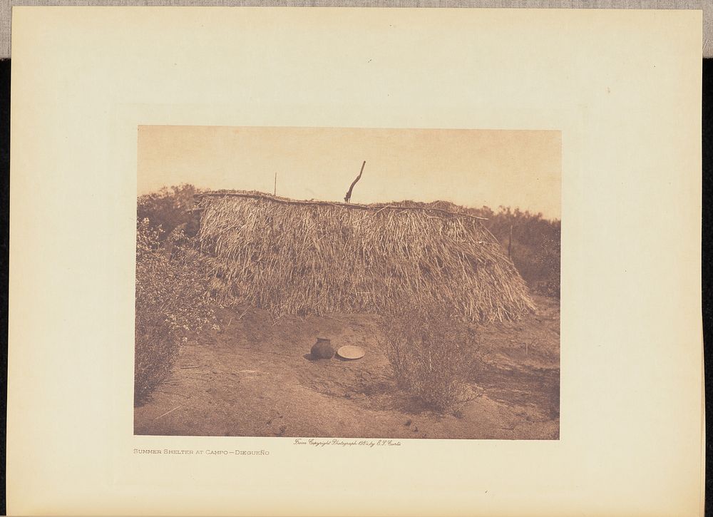 Summer Shelter at Campo - Diegueño by Edward S Curtis