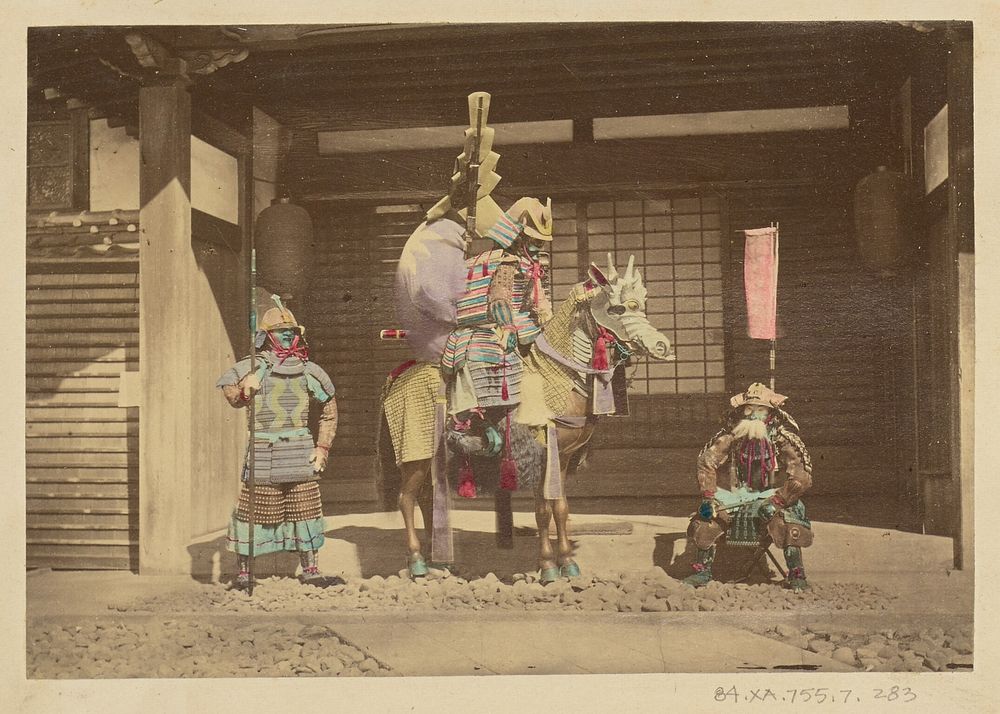 Three Japanese warriors by Felice Beato and Baron Raimund von Stillfried