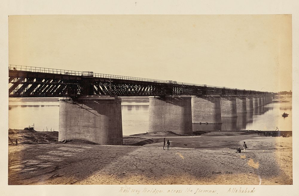 Allahabad; The Railway Bridge across the Jumna, Closer View by Samuel Bourne