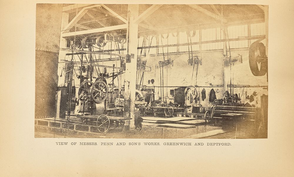 Messrs. Penn and Son's Works, Greenwich and Deptford: Deptford Pier Boiler Shop by P Barry